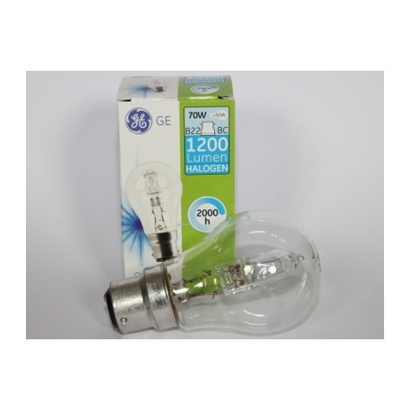 Halogen light bulb, GE 70W B22 ( bayonet )