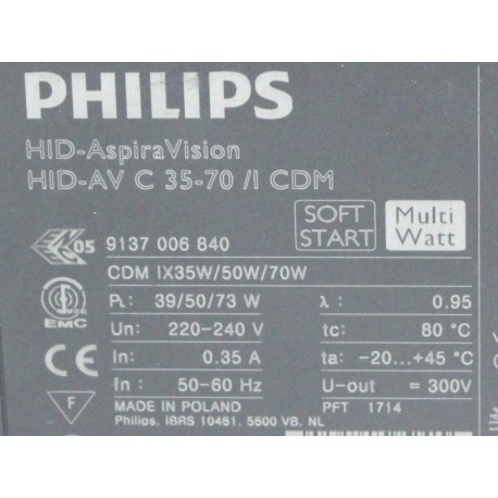 Philips HID-AV-C 35-70 /I CDM-220-240V 8718291233121
