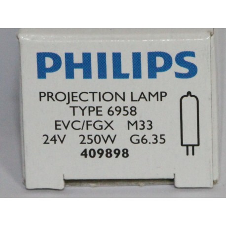 Philips 6958 250W 24V G6.35 EVC/FGX Focusline Flat Нити"