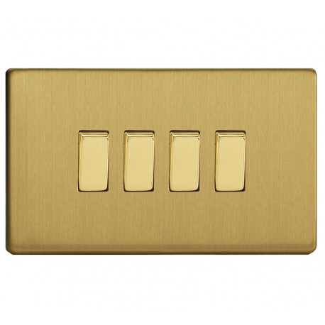 Switch key quad in brushed brass