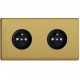 Outlet double brushed brass 16A