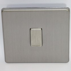 Interruptor a simple tacto de acero cepillado