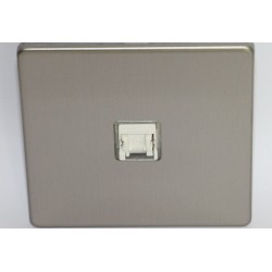 Internet socket RJ 45 cat. 6 brushed steel