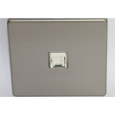 Internet socket RJ 45 cat. 6 brushed steel