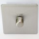 Switch dimmer rotary brushed steel
