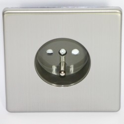 Outlet brushed steel 16A