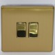 Switch key double in brushed brass