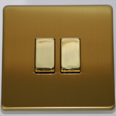 Switch key double in brushed brass