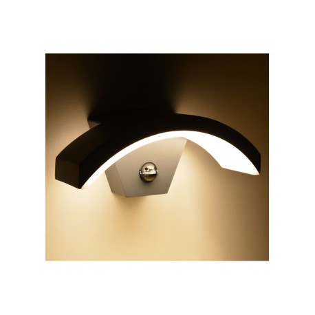 Applique murale LED 6W gris orientable détecteur 4000 Kelvin IP54 360 lumen