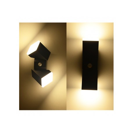 Lámpara de pared LED GU10 x 2, Gris Carbón