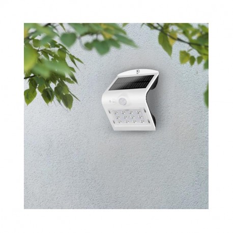 Applique Murale LED 1,5W solaire détecteur 4000 Kelvin blanc IP65 240 lumen