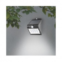 Applique Murale LED Solaire 1.5W 4000°K Noir + Détecteur