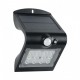 Applique Murale LED 1,5W solaire détecteur 4000 Kelvin noir IP65 240 lumen