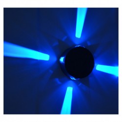 Lampe murale extérieur LED rond gris diffuseur 6W bleu IP54