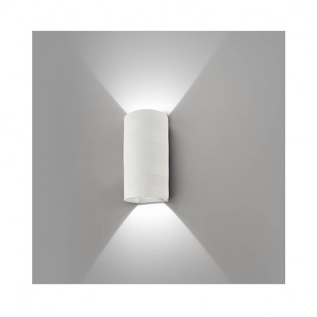 Applique murale LED 2 X 5W cylindrique blanc 4000 Kelvin IP54 690 lumen