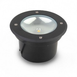 Spot LED Encastrable Sol Rond Gris Anthracite 3W