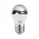 Ampoule sphérique filament LED E27 calotte argentée G45 4W 2700 Kelvin blanc chaud 410 lumen