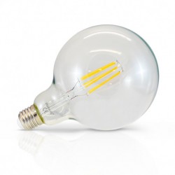 Ampoule globe filament LED E27 G125 8W 2300 Kelvin blanc très chaud 930 lumen