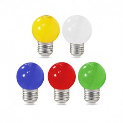 Ampoule LED sphérique E27 G45 1W x 5 couleurs