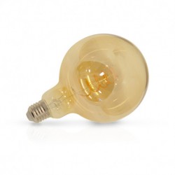 Ampoule globe filament LED E27 G125 dorée 4W 2700 Kelvin blanc chaud 160 lumen
