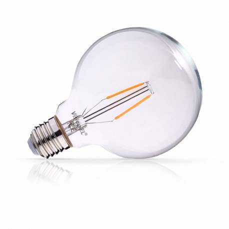 Ampoule globe filament LED E27 G125 2W 2700 Kelvin blanc chaud 250 lumen