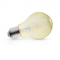 Ampoule filament LED dorée E27 8W 2700 Kelvin blanc chaud 1050 lumen