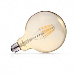 Ampoule filament LED GLOBE G125 E27 8W DIMMABLE dorée 2700 Kelvin blanc chaud 1050 lumen