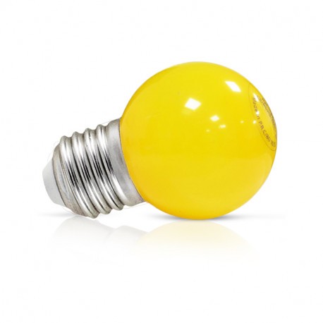 Ampoule LED sphérique E27 G45 1W jaune