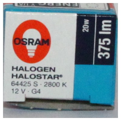 HALOSTAR 20W: Osram HALOSTAR Star 12V, G4 base, 20W, 2x at