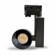 Spot LED sur rail noir 30W 3000 Kelvin haut rendu des couleurs 3000 lumen + Adaptateur 3 allumages