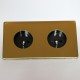 Outlet double brushed brass 16A