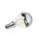 Ampoule sphérique filament LED E14 calotte argentée G45 4W 2700 Kelvin blanc chaud 410 lumen