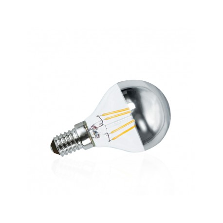 Ampoule sphérique filament LED E14 calotte argentée G45 4W 2700 Kelvin blanc chaud 410 lumen