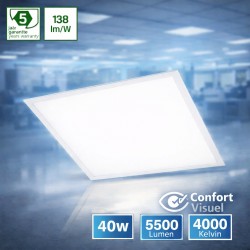 Högpresterande LED-panel 600x600 40W 4000K 5500 Lumen - Vitt ljus.