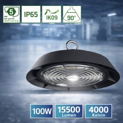 Highbay 100W 15500 lúmens 4000 Kelvin IP65 IK09 90°
