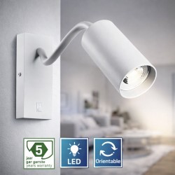 Applique da parete CHLOE per uso interno, bianco, GU10, 230V, IP20, 55x100 mm