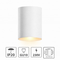 Plafon CHLOE Biały Wewnętrzny IP20 GU10 230V - 55x100 mm