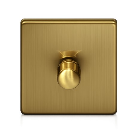 Switch dimmer rotary in brushed brass