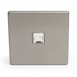 Internet socket RJ 45 cat. 6 brushed steel
