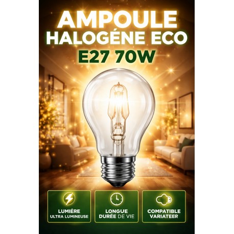ECO Halogen Bulb E27 70W Dimmable – Warm Light 2700K