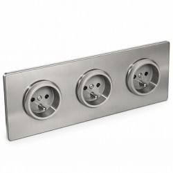 Presa tripla-acciaio spazzolato