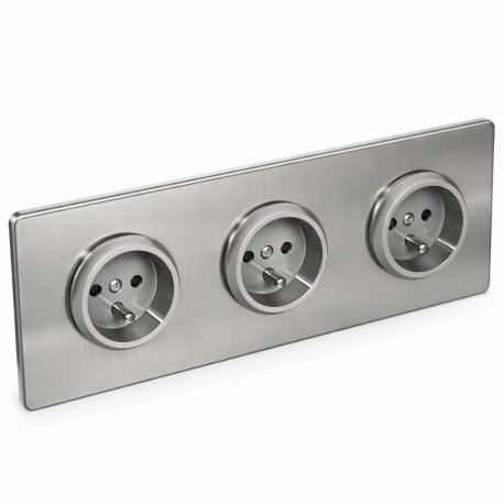 Presa tripla-acciaio spazzolato