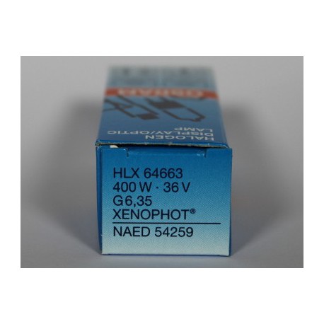 Bombilla OSRAM HLX 64663 400W 36V G6.35 XENOPHOT NAED 54259