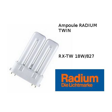 Lâmpada fluorescente compacta de Radium Ralux TW 18W/827
