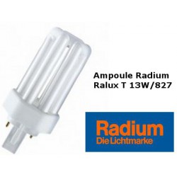 Lâmpada fluorescente compacta de Radium Ralux trio de 13W/827