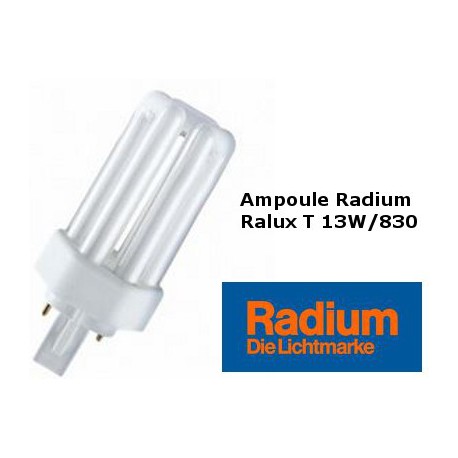 Ampoule fluocompacte Radium Ralux trio 13W/830
