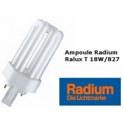 Lámpara fluorescente compacta Radio Ralux trío 18W/827