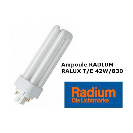 Ampoule fluocompacte Radium Ralux trio/E 42W/830