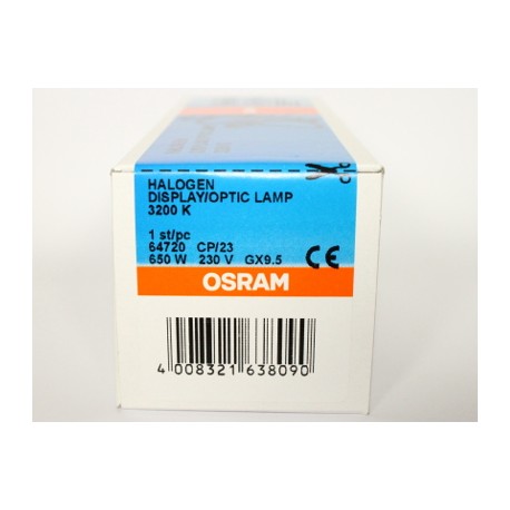 Glühlampe Osram 230V/650W CP23 GX9.5 sockel 100h 64720