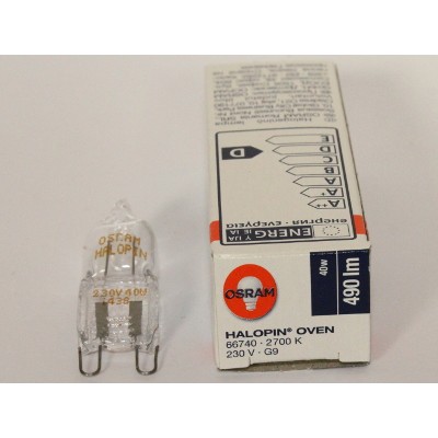 Lot de 2 ampoules bulbes halogènes 33W = 460Lm (équiv. 40W) G9 2700K OSRAM